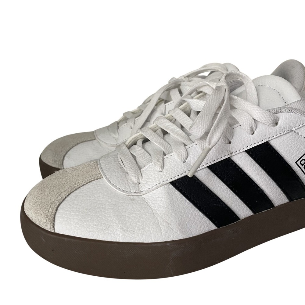 Adidas VL Court 3.0 Skate Shoes Mens 9.5 White Black Gum Sole ID8797 - Picture 6 of 10